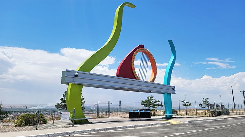 Guitar symbol outside the Isleta Amphitheater